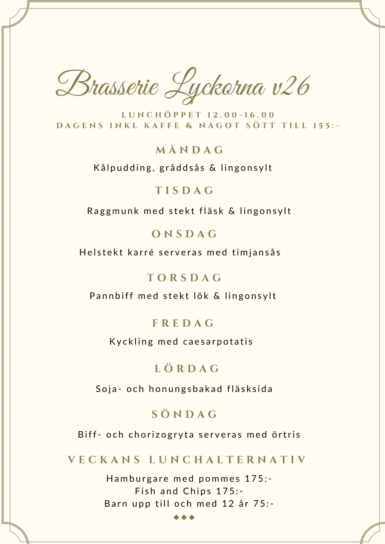 lunchmeny brasserie lyckorna vecka 26