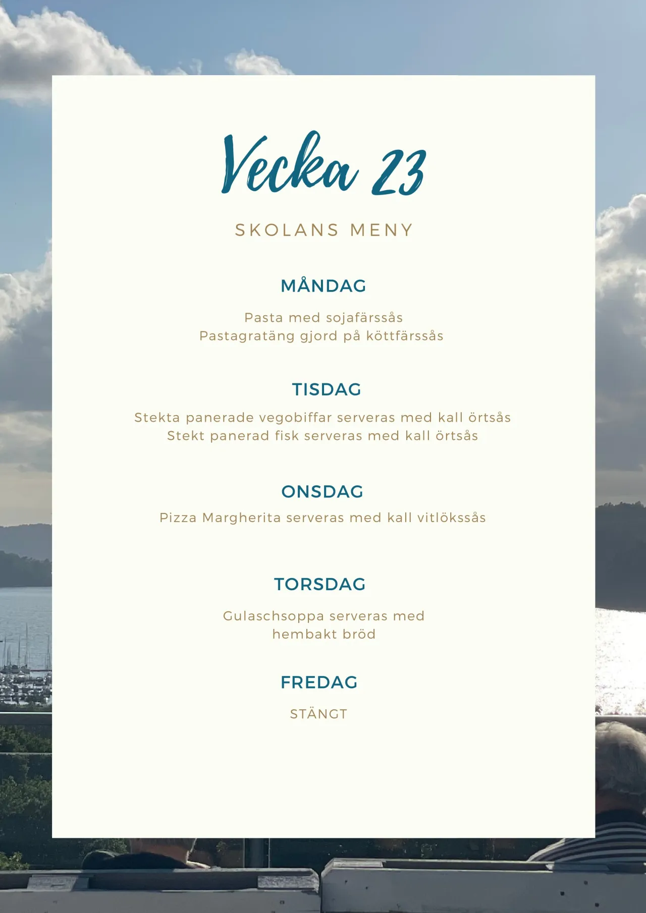 Lunchmeny restaurangen ljungskile